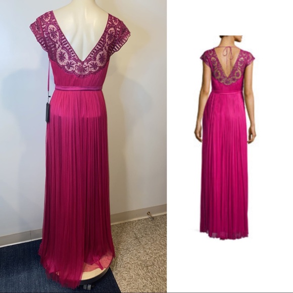 Hot Pink Pleated Maxi Dress by Catherine Deane - Picture 2 of 11